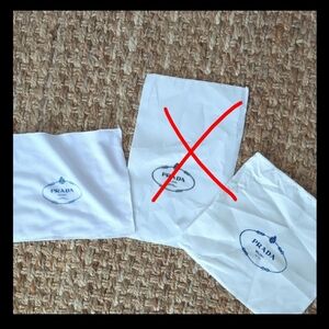 Set Of Prada White Dust Bags-different Sizes And Materials